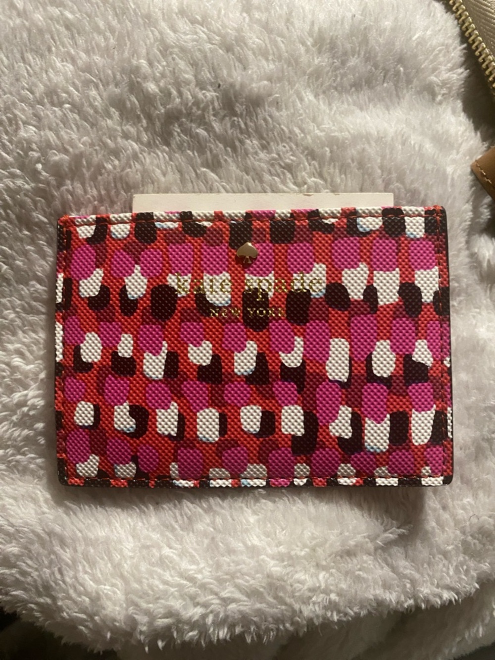 kate spade Multicolor Geometric Cardholder in Pink, Red & White